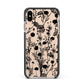 Black Floral Meadow Apple iPhone Xs Max Impact Case Black Edge on Gold Phone