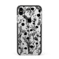 Black Floral Meadow Apple iPhone Xs Max Impact Case Black Edge on Silver Phone