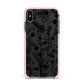 Black Floral Meadow Apple iPhone Xs Max Impact Case Pink Edge on Black Phone