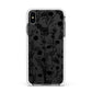 Black Floral Meadow Apple iPhone Xs Max Impact Case White Edge on Black Phone