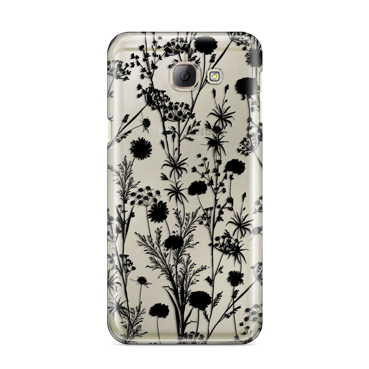 Black Floral Meadow Samsung Galaxy A8 2016 Case