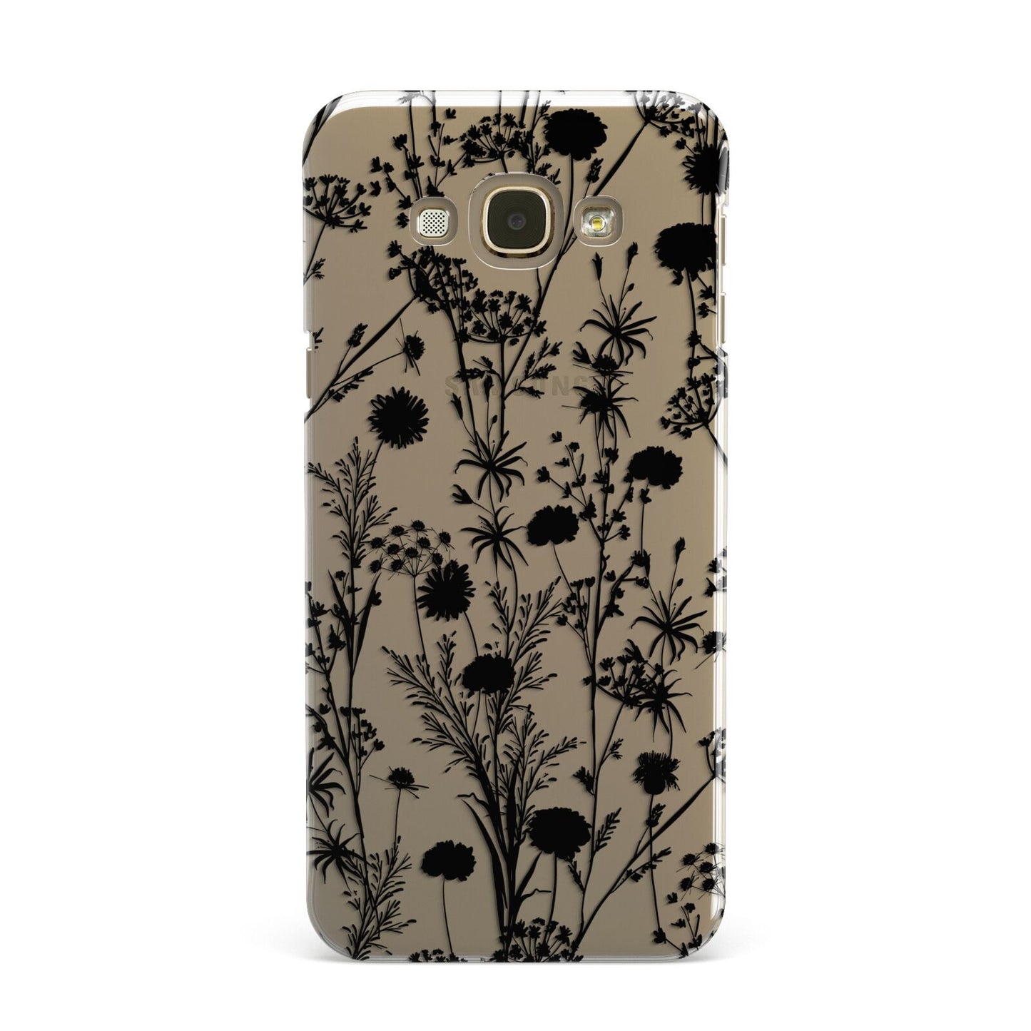 Black Floral Meadow Samsung Galaxy A8 Case