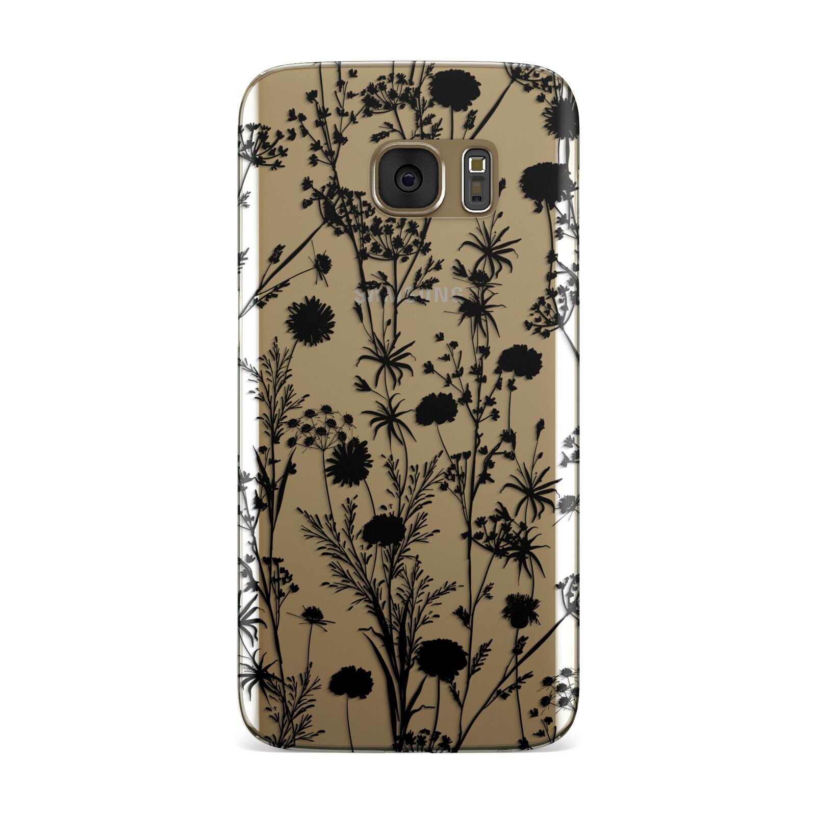 Black Floral Meadow Samsung Galaxy Case