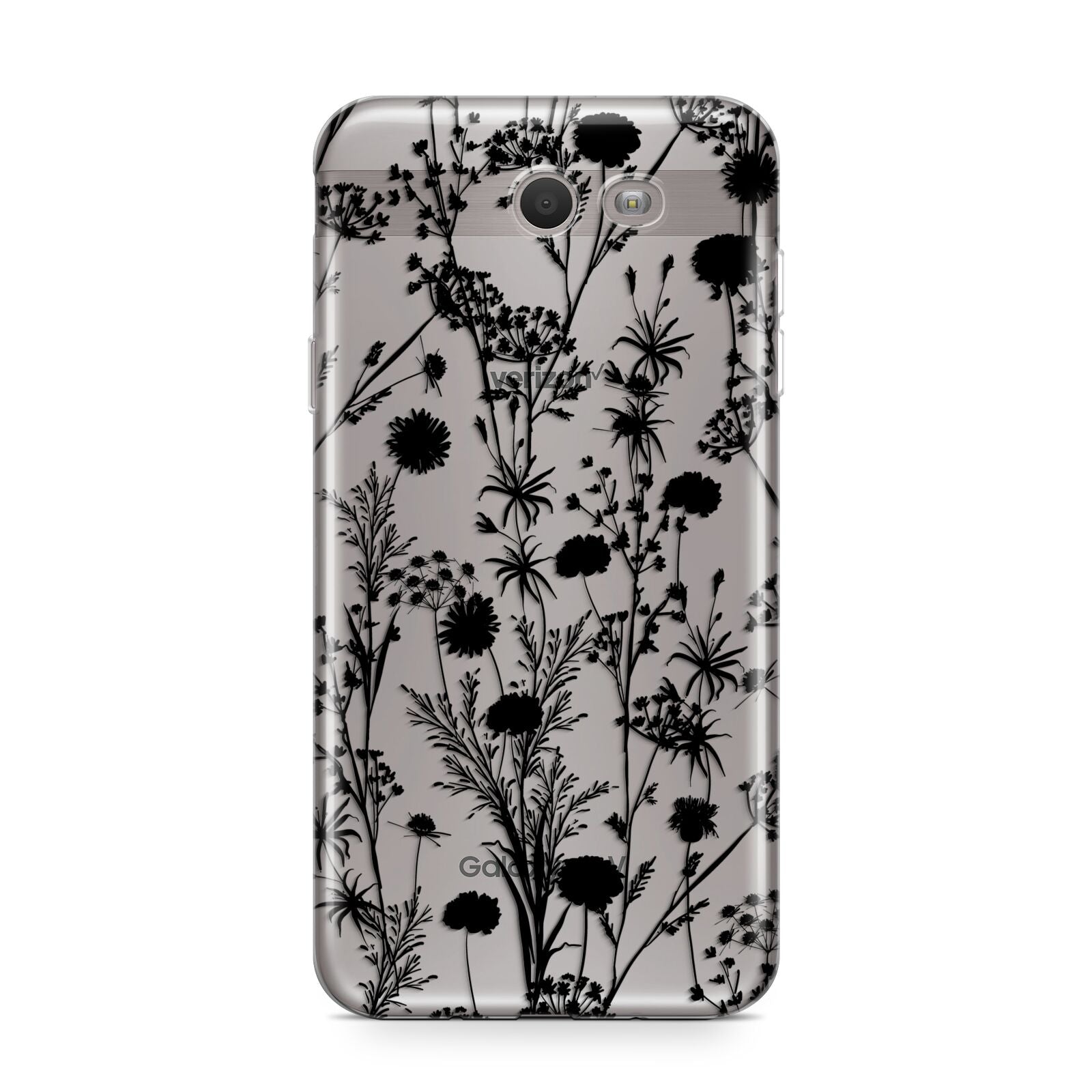 Black Floral Meadow Samsung Galaxy J7 2017 Case