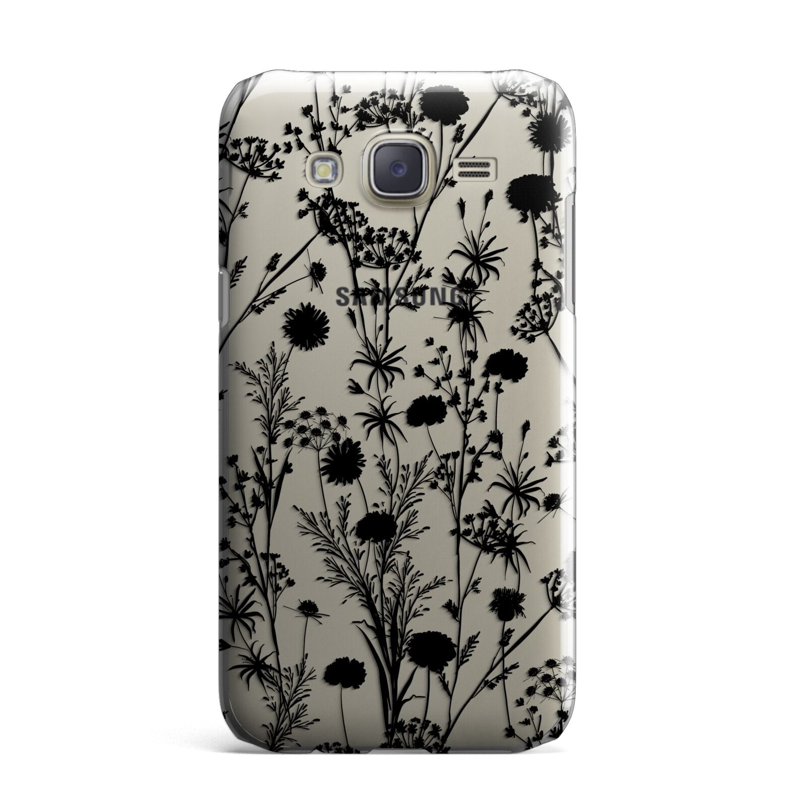 Black Floral Meadow Samsung Galaxy J7 Case