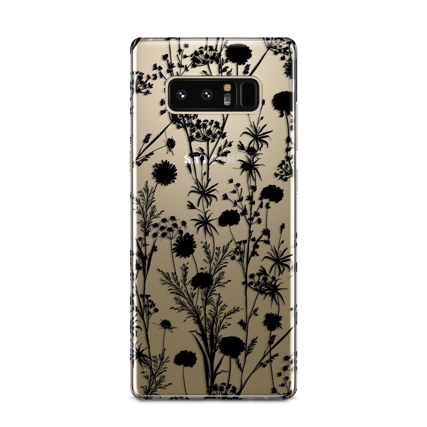 Black Floral Meadow Samsung Galaxy Note 8 Case