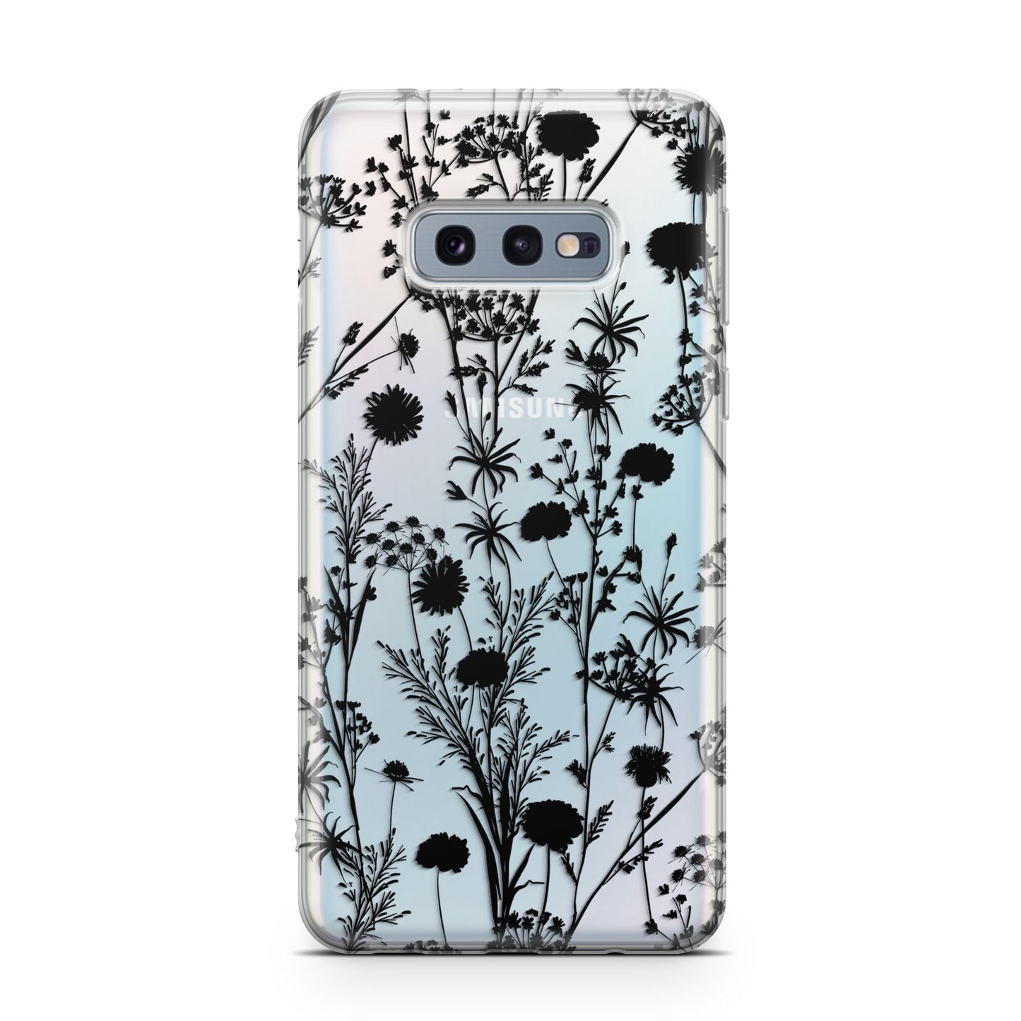 Black Floral Meadow Samsung Galaxy S10E Case