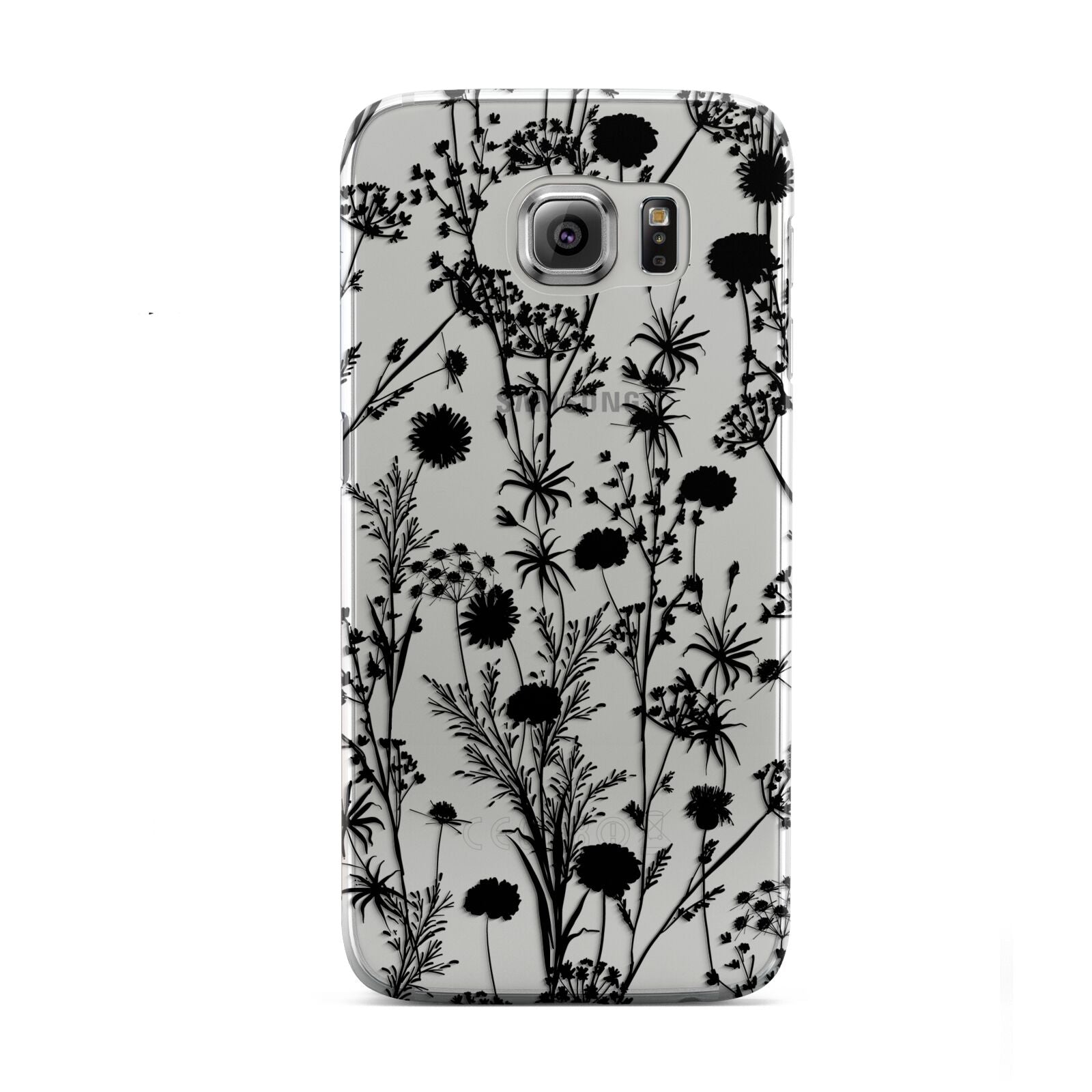 Black Floral Meadow Samsung Galaxy S6 Case