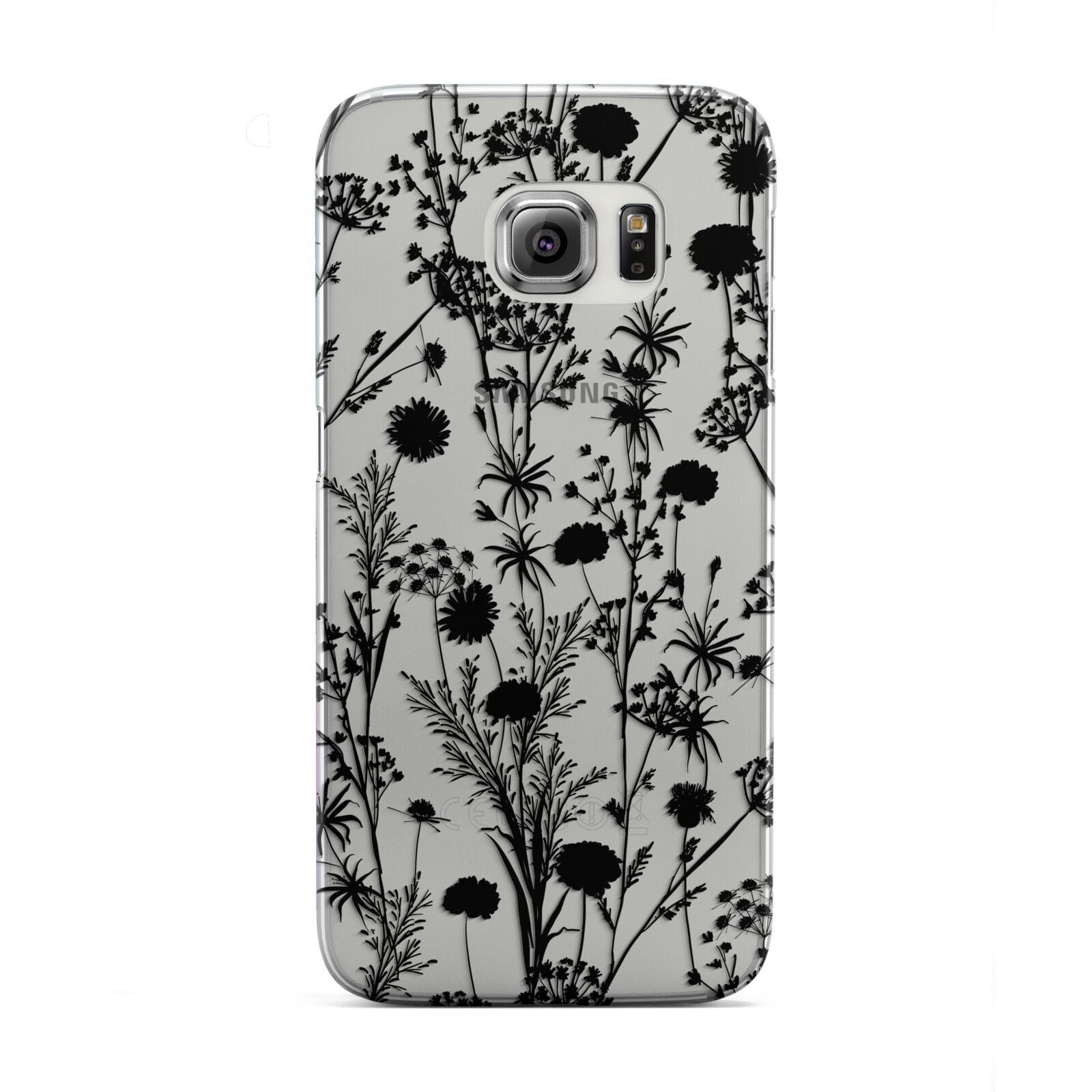 Black Floral Meadow Samsung Galaxy S6 Edge Case