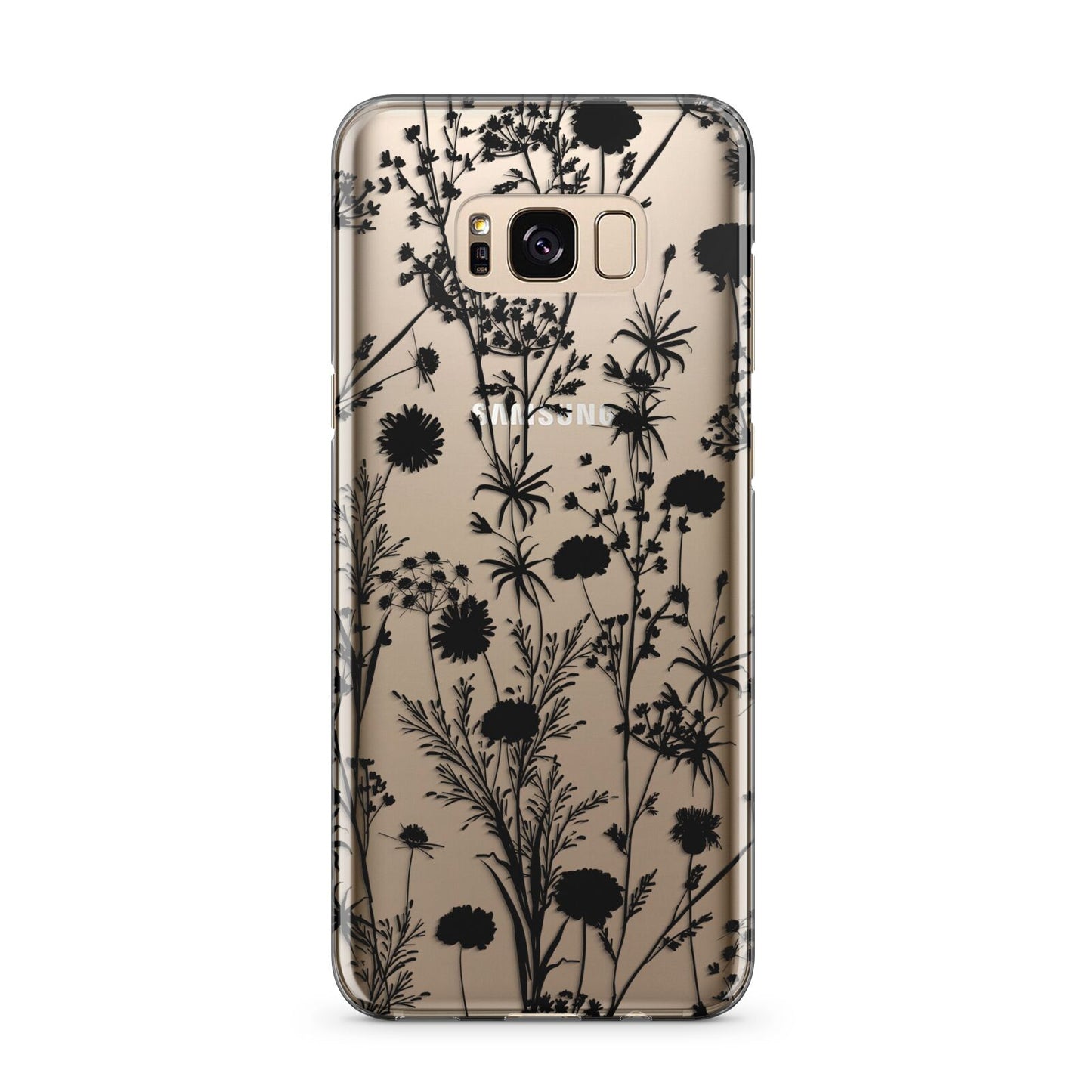 Black Floral Meadow Samsung Galaxy S8 Plus Case