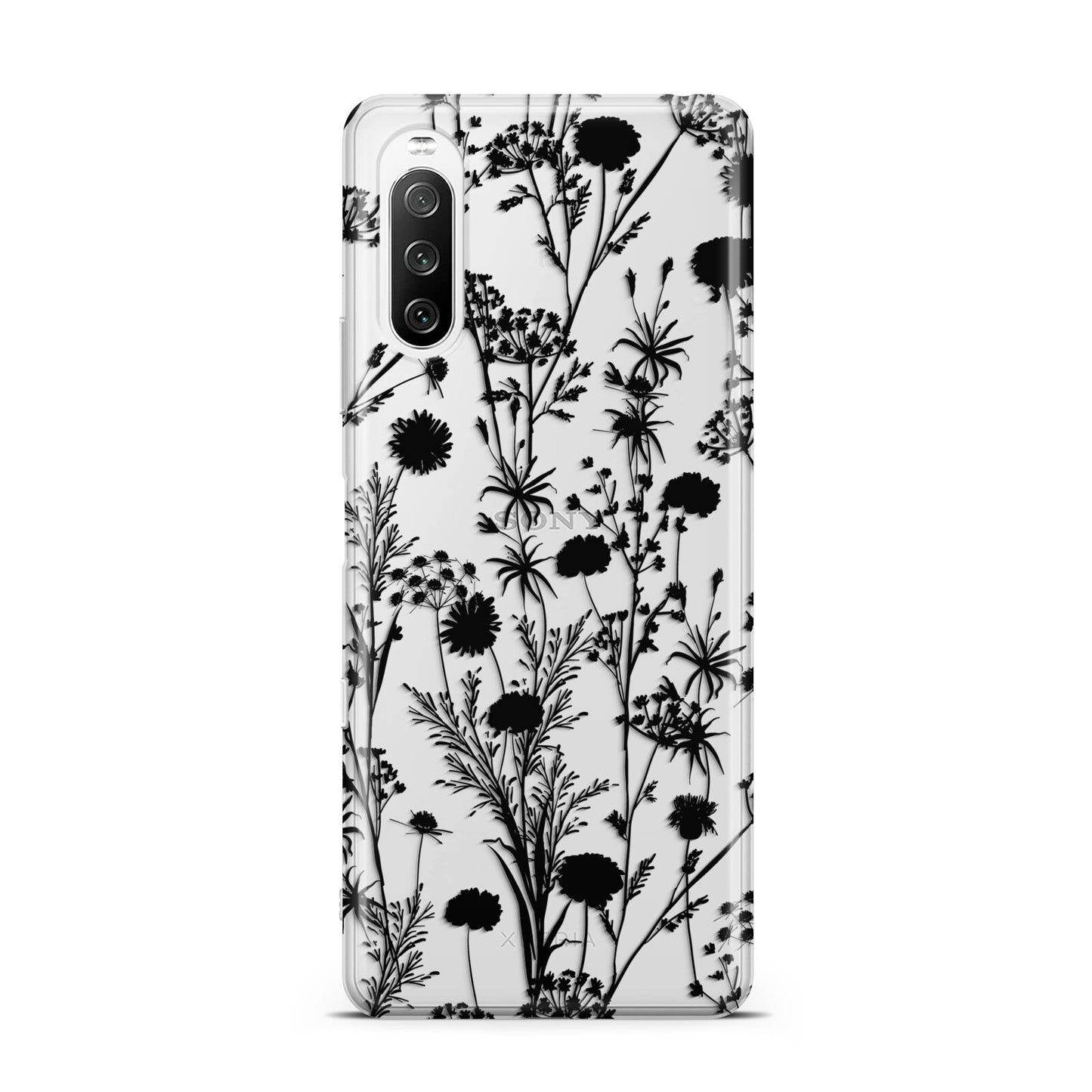 Black Floral Meadow Sony Xperia 10 III Case