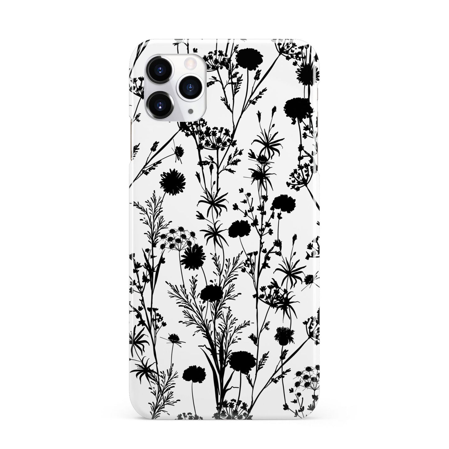 Black Floral Meadow iPhone 11 Pro Max 3D Snap Case