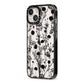 Black Floral Meadow iPhone 13 Black Impact Case Side Angle on Silver phone