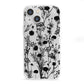 Black Floral Meadow iPhone 13 Mini Clear Bumper Case