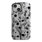 Black Floral Meadow iPhone 13 Mini Full Wrap 3D Tough Case