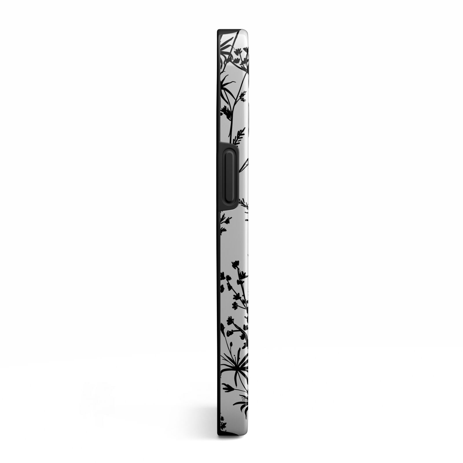 Black Floral Meadow iPhone 13 Pro Side Image 3D Tough Case