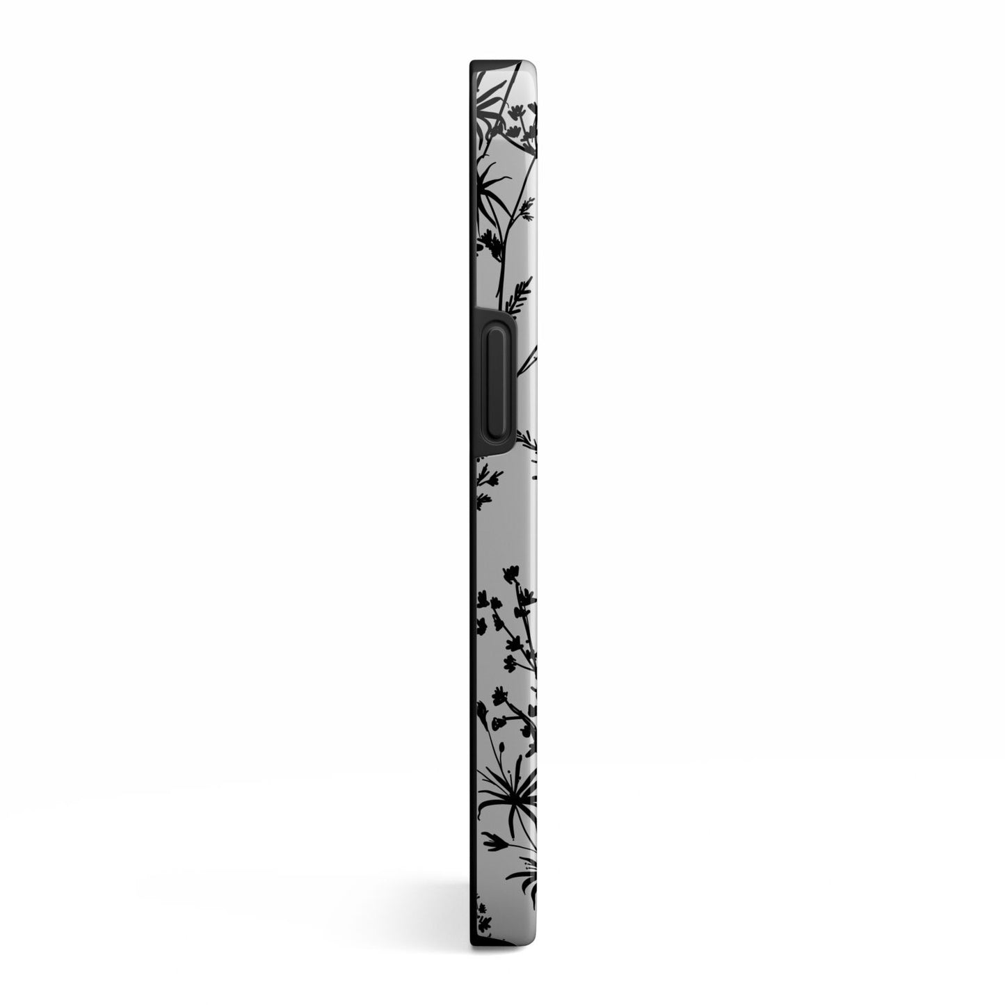 Black Floral Meadow iPhone 13 Side Image 3D Tough Case