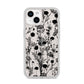 Black Floral Meadow iPhone 14 Glitter Tough Case Starlight