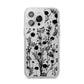 Black Floral Meadow iPhone 14 Pro Max Glitter Tough Case Silver
