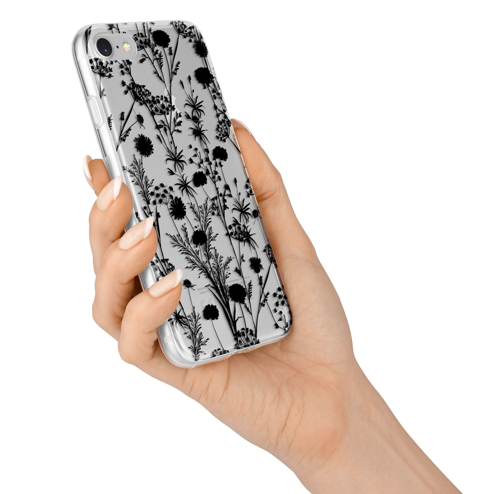 Black Floral Meadow iPhone 7 Bumper Case on Silver iPhone Alternative Image