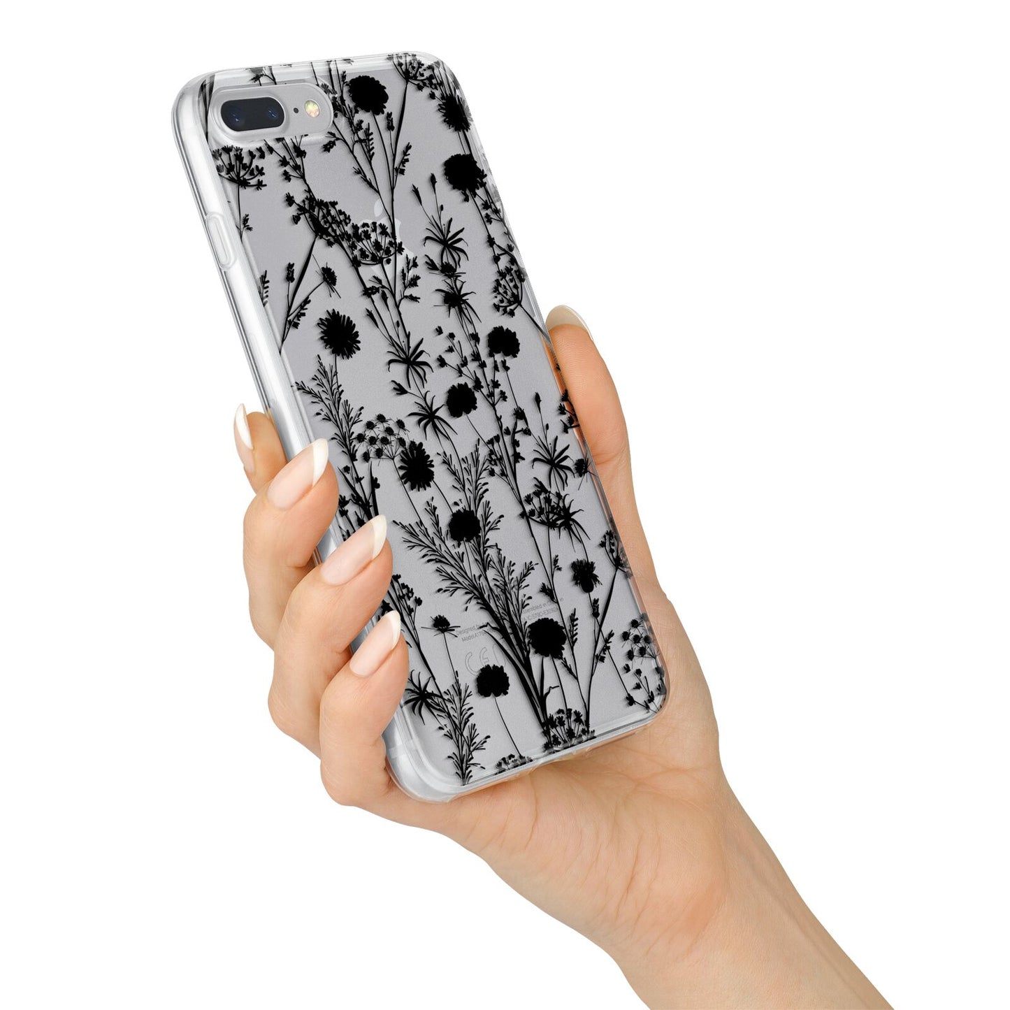 Black Floral Meadow iPhone 7 Plus Bumper Case on Silver iPhone Alternative Image