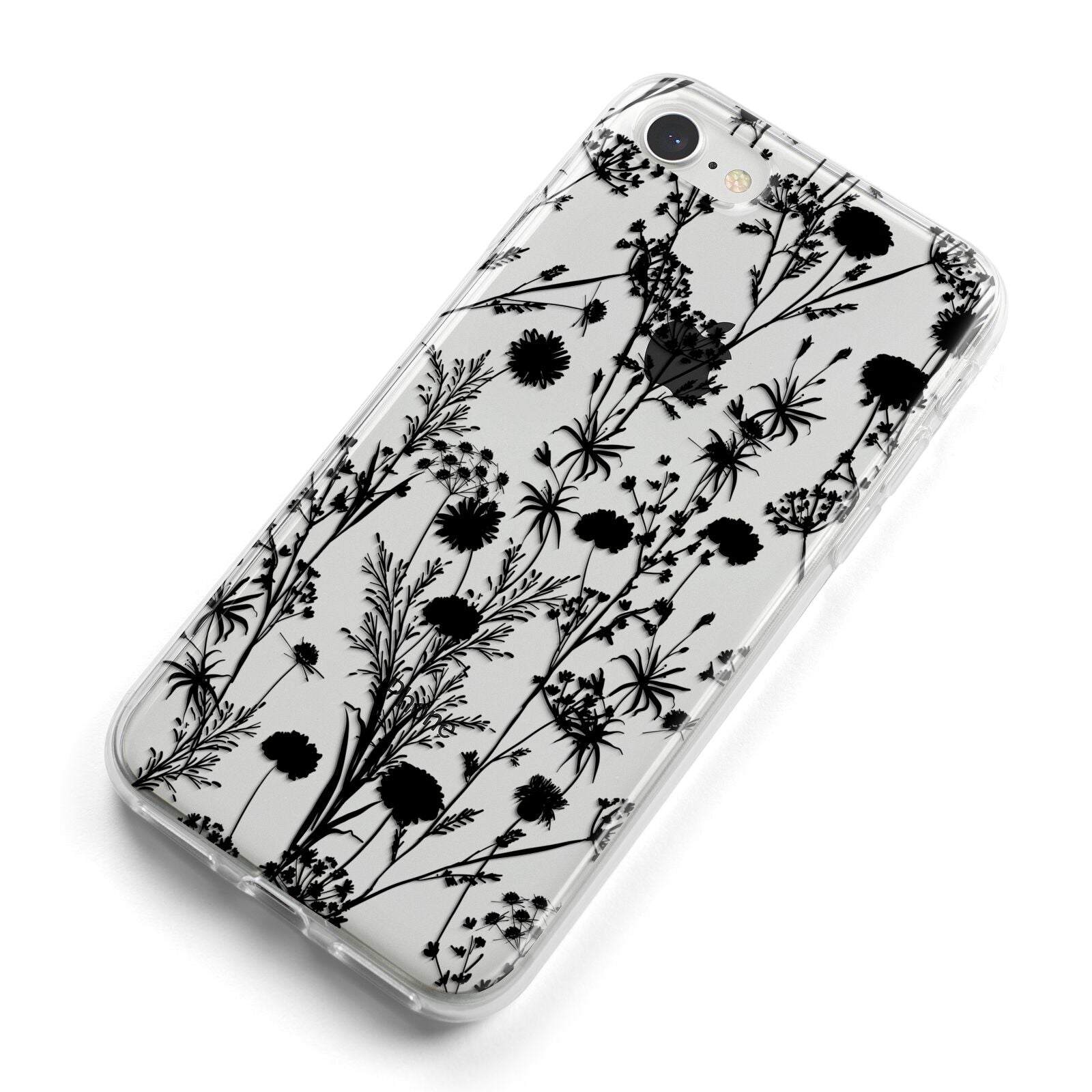 Black Floral Meadow iPhone 8 Bumper Case on Silver iPhone Alternative Image