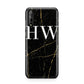 Black Gold Marble Effect Initials Personalised Huawei Enjoy 10s Phone Case