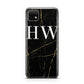 Black Gold Marble Effect Initials Personalised Huawei Enjoy 20 Phone Case