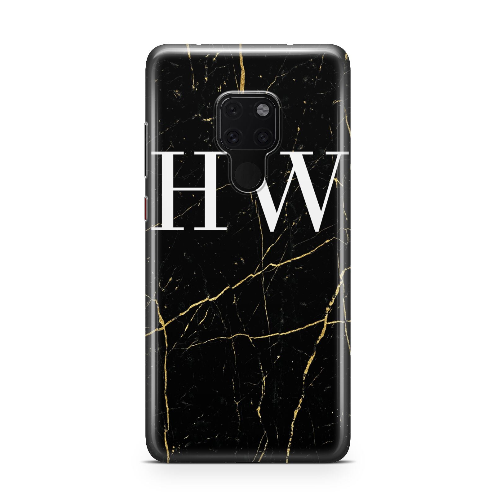 Black Gold Marble Effect Initials Personalised Huawei Mate 20 Phone Case