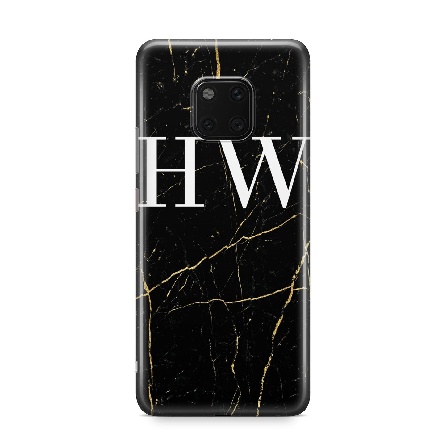 Black Gold Marble Effect Initials Personalised Huawei Mate 20 Pro Phone Case