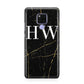 Black Gold Marble Effect Initials Personalised Huawei Mate 20X Phone Case