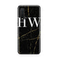 Black Gold Marble Effect Initials Personalised Huawei Nova 6 Phone Case