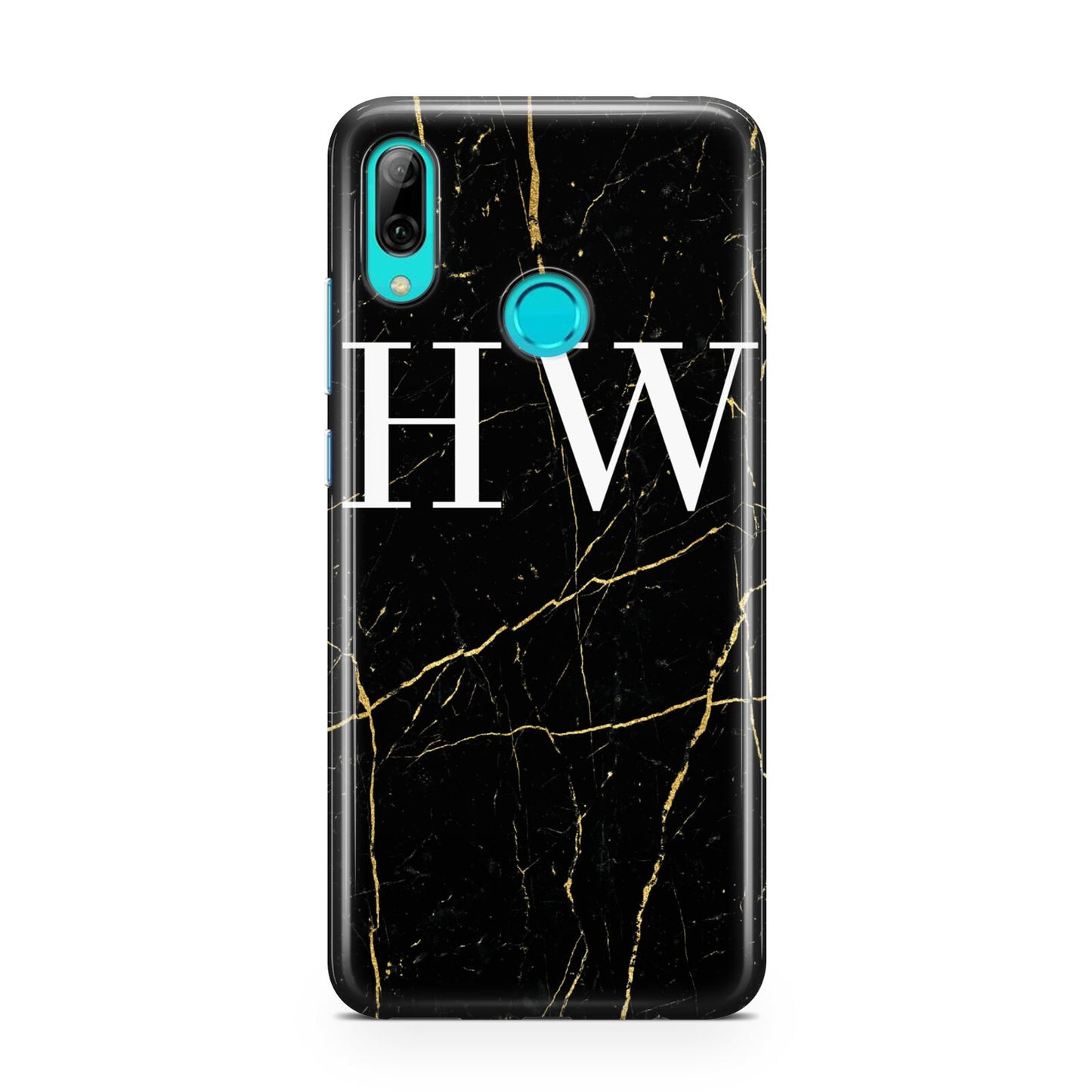Black Gold Marble Effect Initials Personalised Huawei P Smart 2019 Case