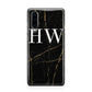 Black Gold Marble Effect Initials Personalised Huawei P30 Phone Case
