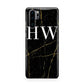Black Gold Marble Effect Initials Personalised Huawei P30 Pro Phone Case