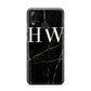 Black Gold Marble Effect Initials Personalised Huawei Y7 2019