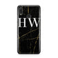 Black Gold Marble Effect Initials Personalised Huawei Y9 2019