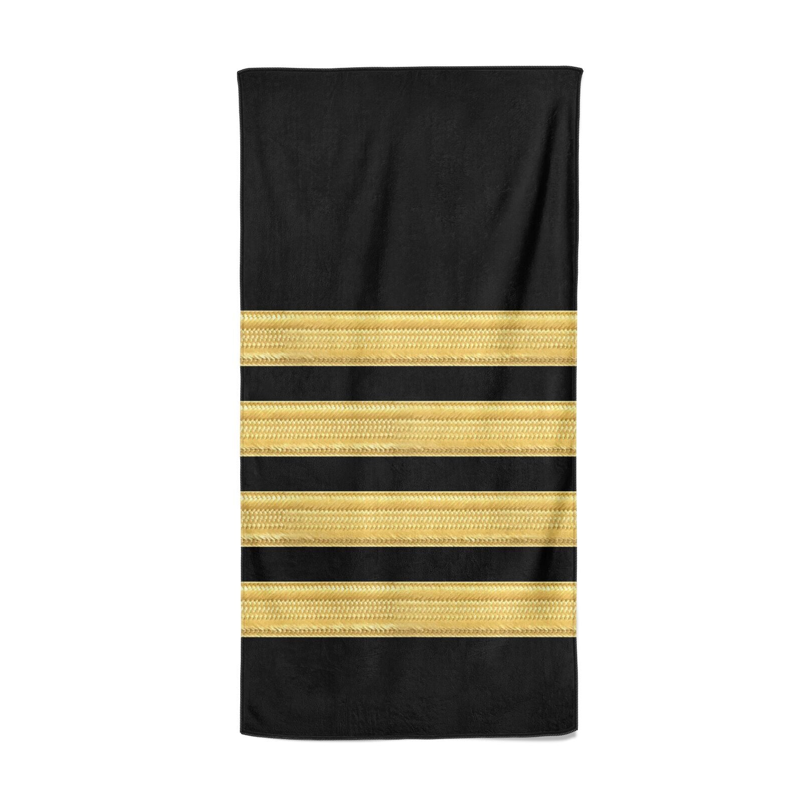 Black Gold Pilot Stripes Beach Towel Dyefor