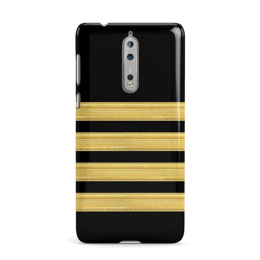 Black Gold Pilot Stripes Nokia Case