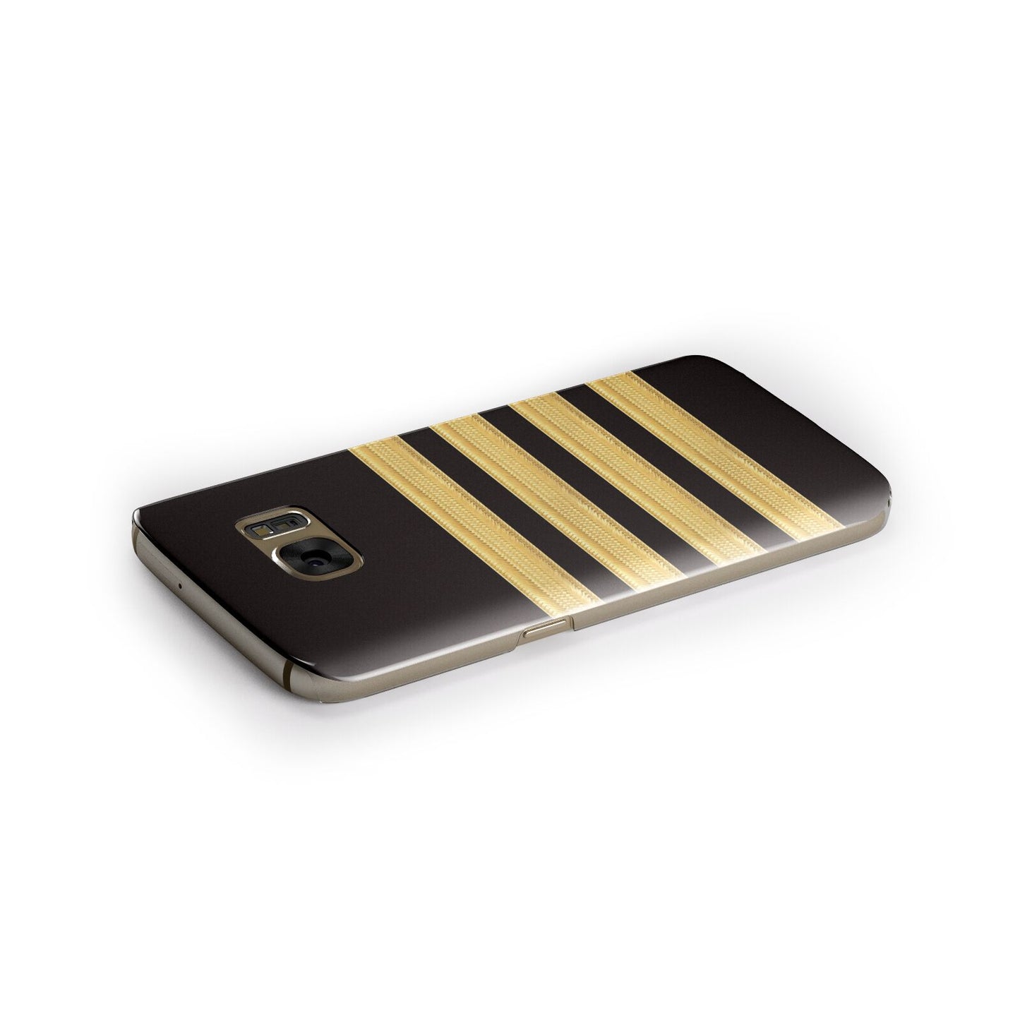 Black Gold Pilot Stripes Samsung Galaxy Case Side Close Up