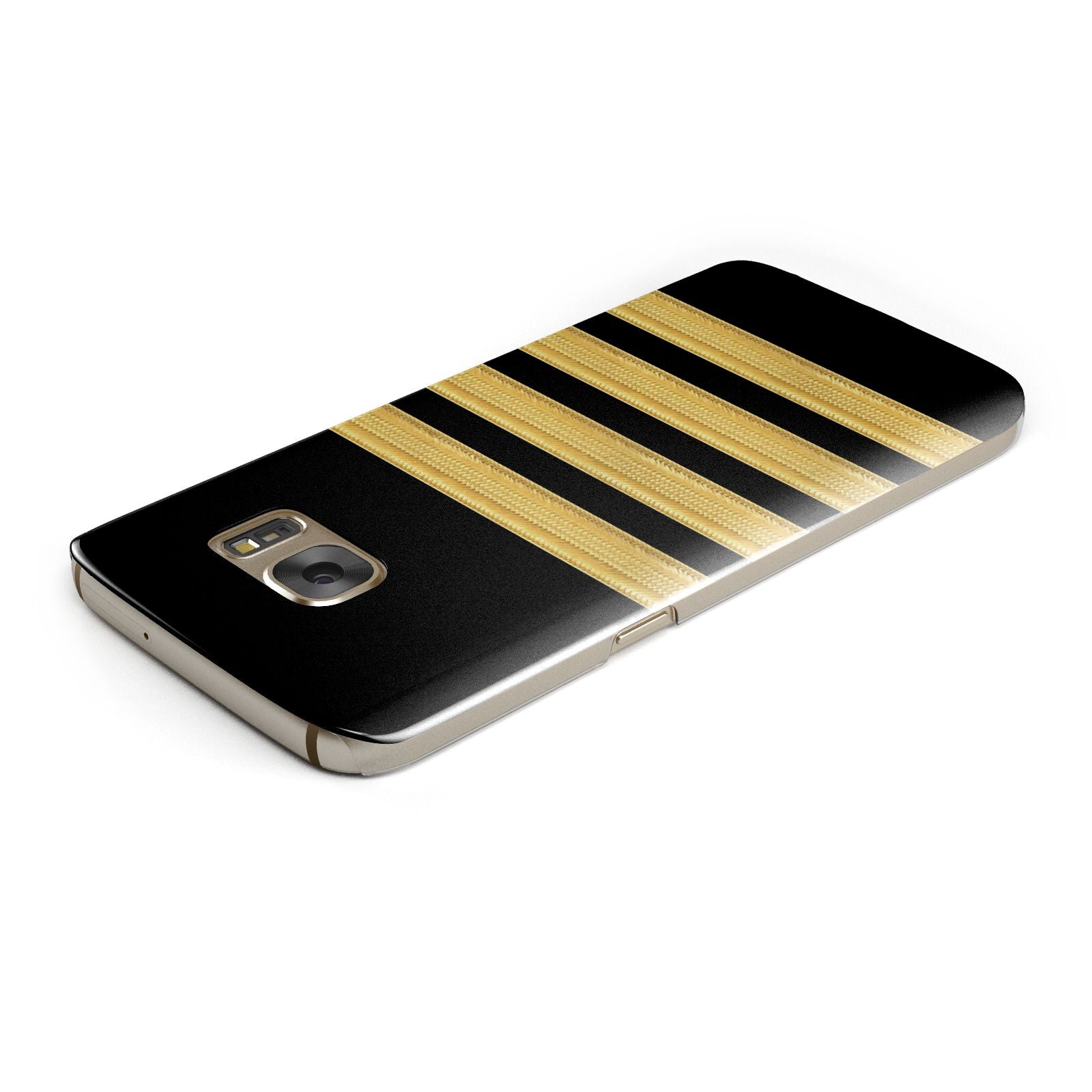 Black Gold Pilot Stripes Samsung Galaxy Case Top Cutout