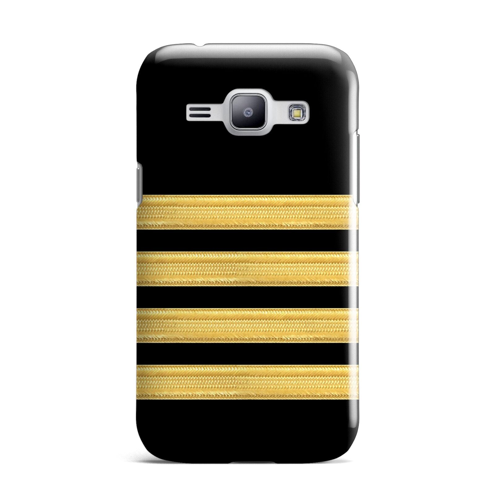 Black Gold Pilot Stripes Samsung Galaxy J1 2015 Case