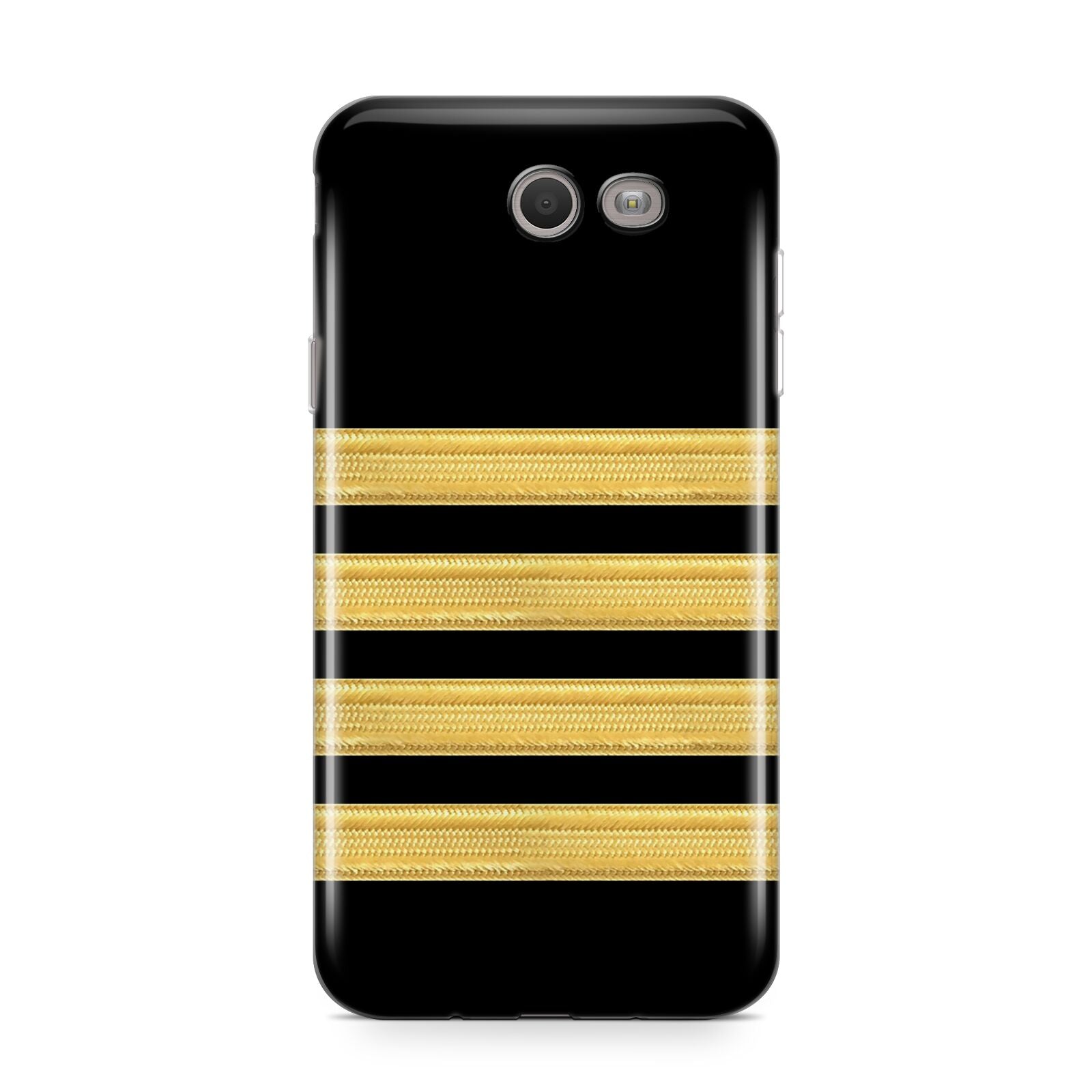 Black Gold Pilot Stripes Samsung Galaxy J7 2017 Case