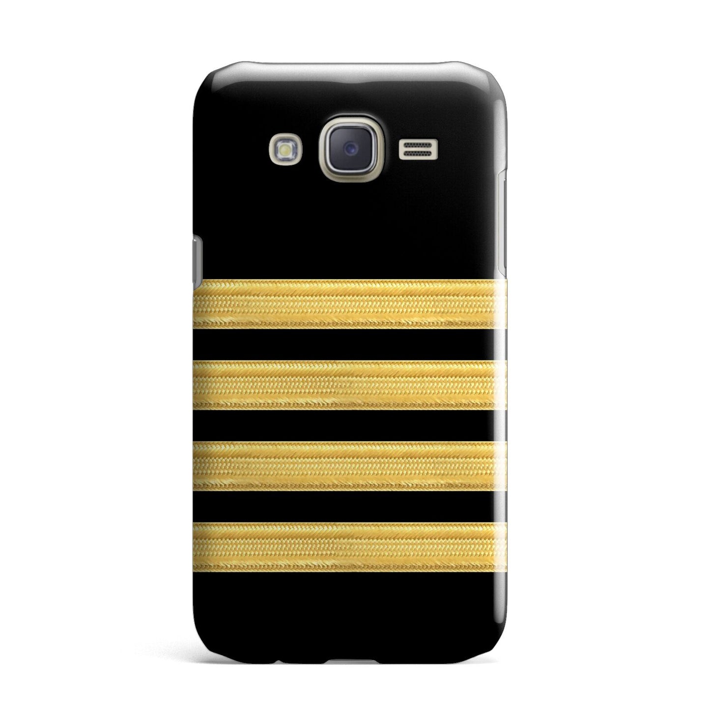 Black Gold Pilot Stripes Samsung Galaxy J7 Case