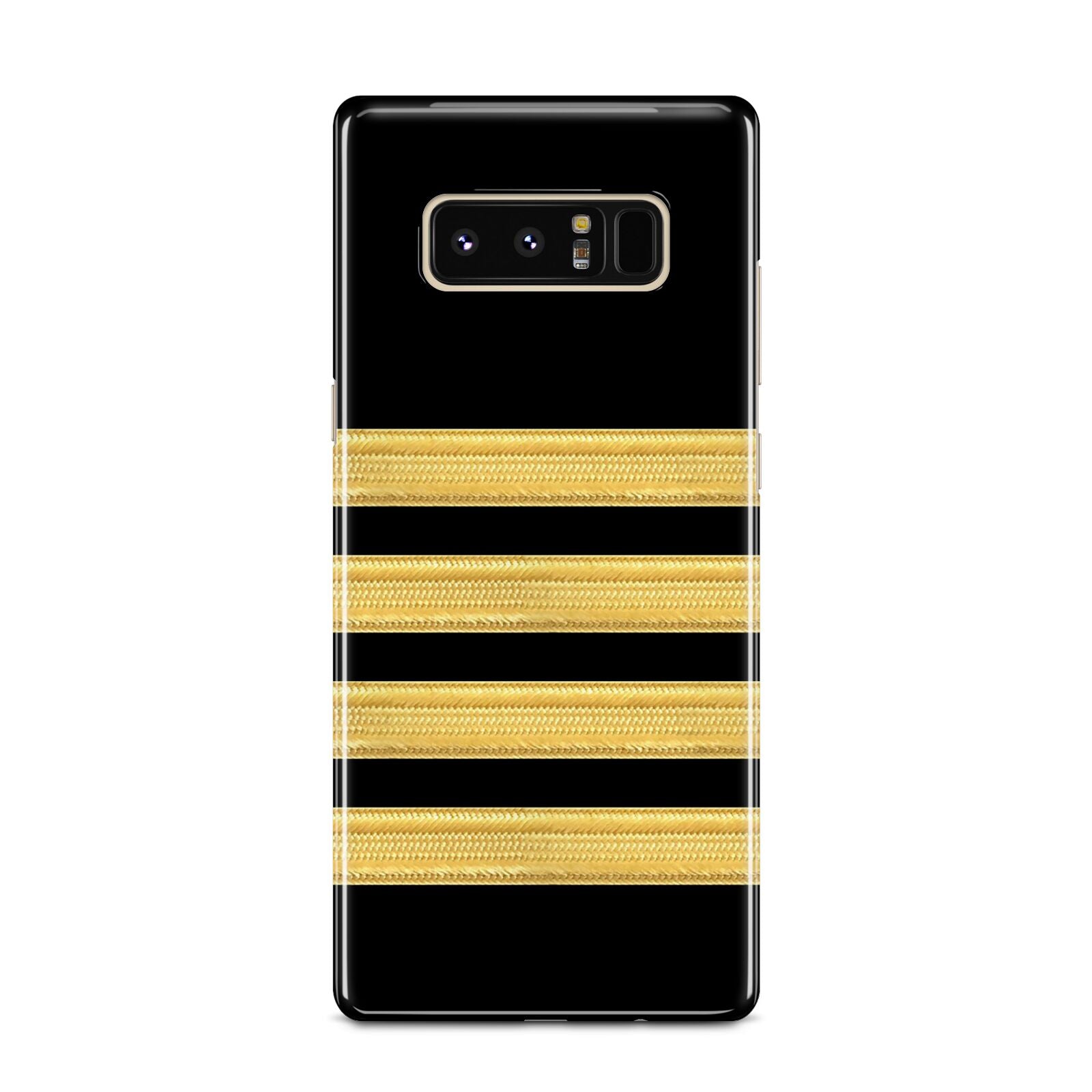 Black Gold Pilot Stripes Samsung Galaxy Note 8 Case