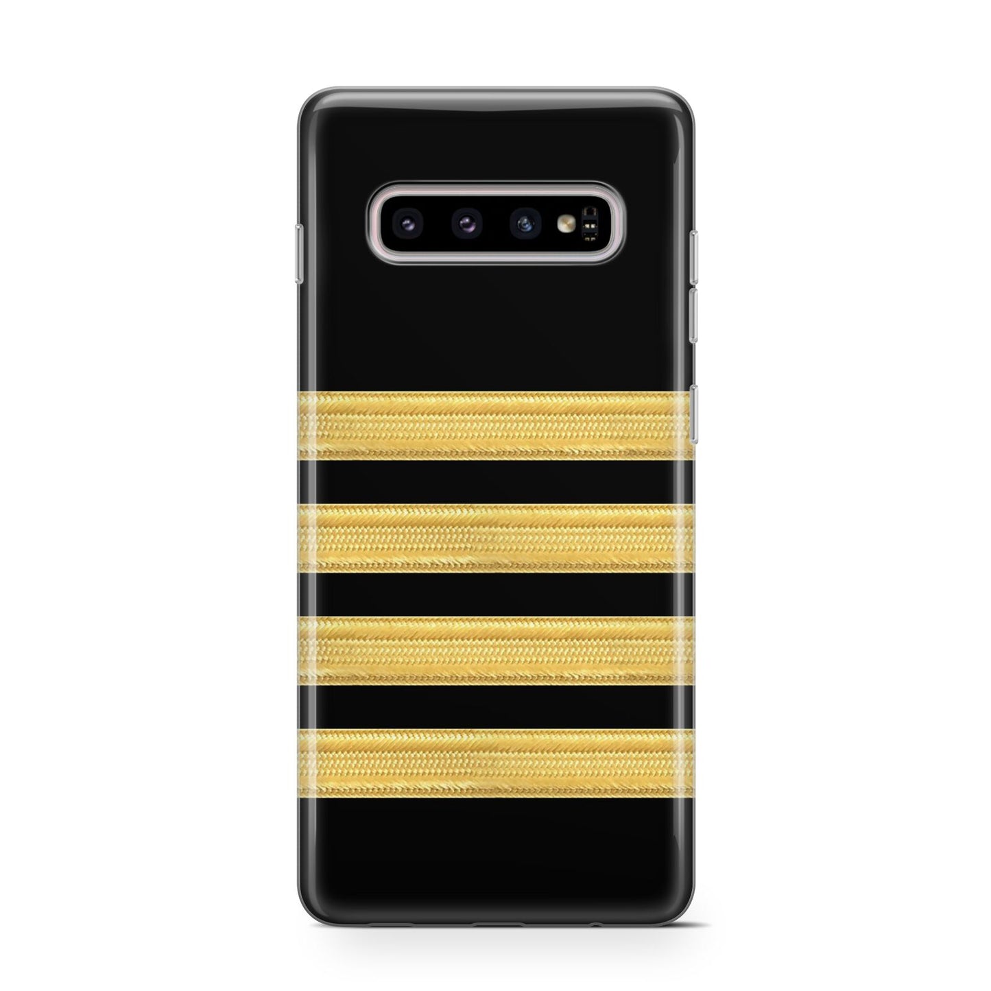 Black Gold Pilot Stripes Samsung Galaxy S10 Case