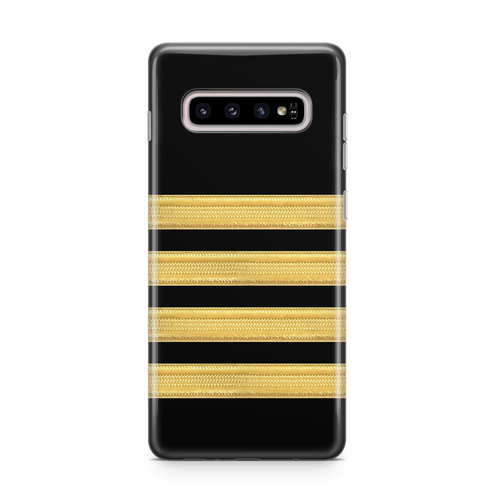 Black Gold Pilot Stripes Samsung Galaxy S10 Plus Case