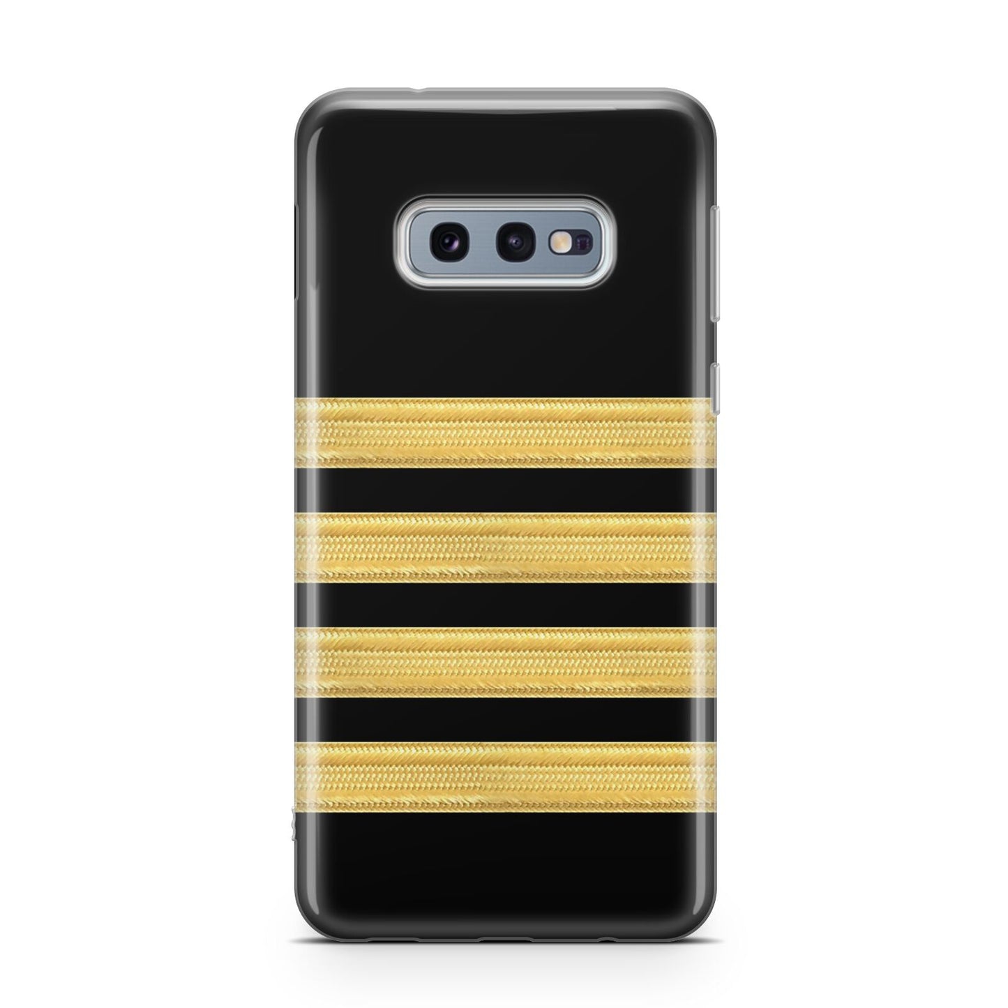 Black Gold Pilot Stripes Samsung Galaxy S10E Case