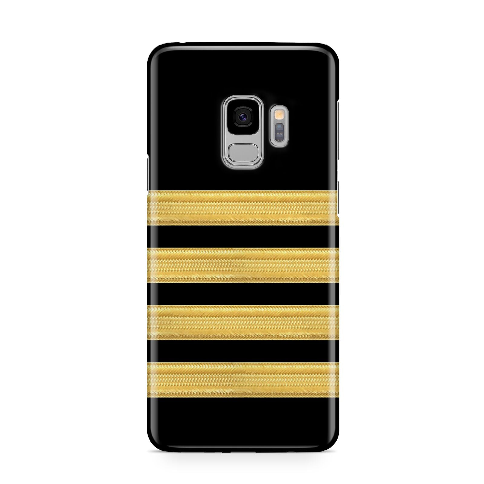 Black Gold Pilot Stripes Samsung Galaxy S9 Case