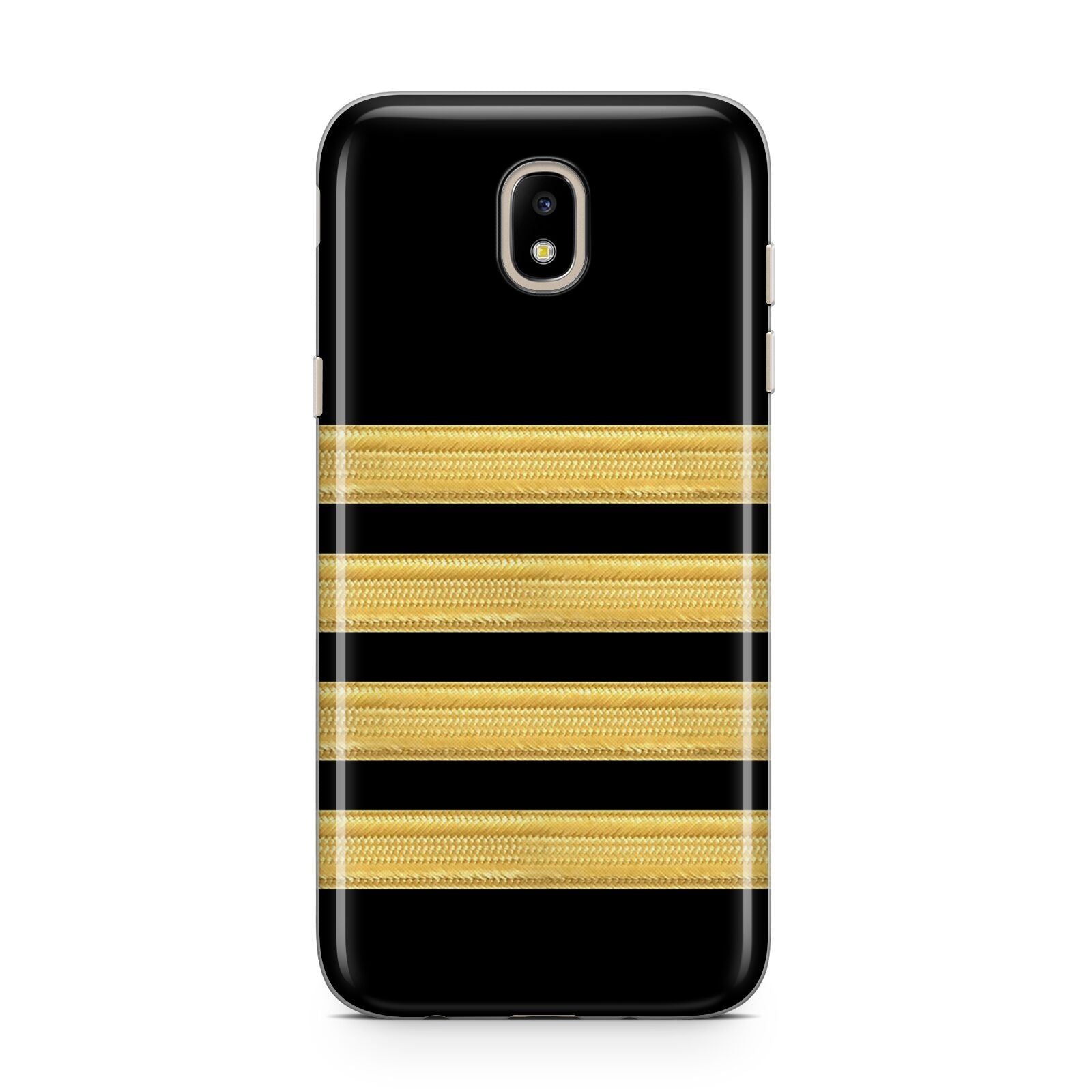 Black Gold Pilot Stripes Samsung J5 2017 Case